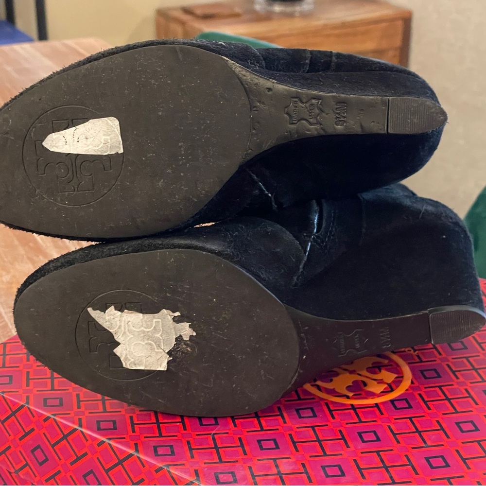 Tory Burch black leather Wedge bootie - Picture 7 of 13